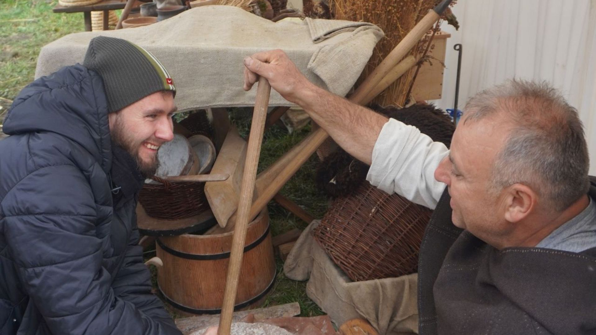Uczestnik Bartek podczas V Festynu Archeologicznego ''Kierunek Grodzisko!'' w Mrozach.